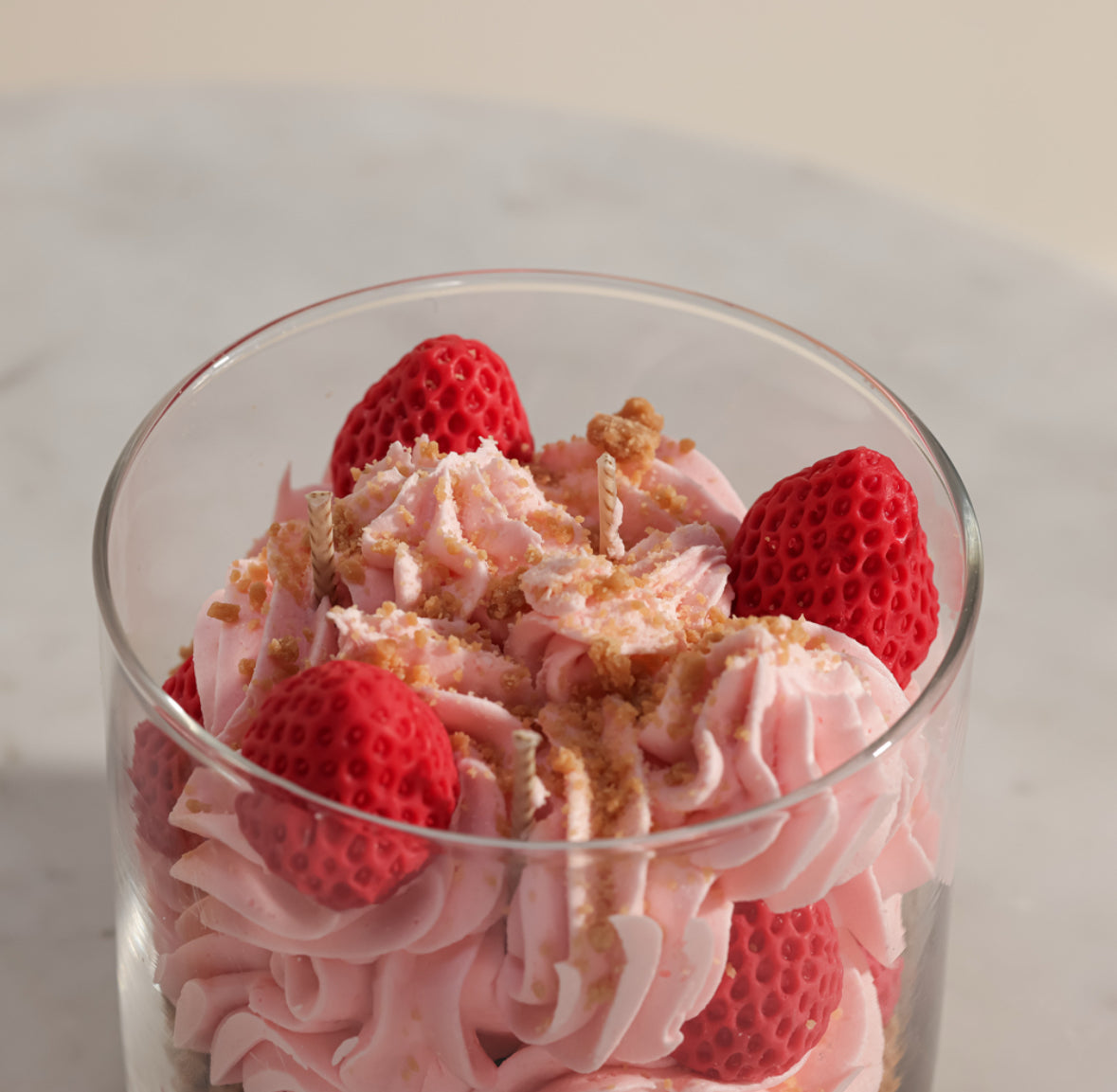 Strawberry cheesecake candle