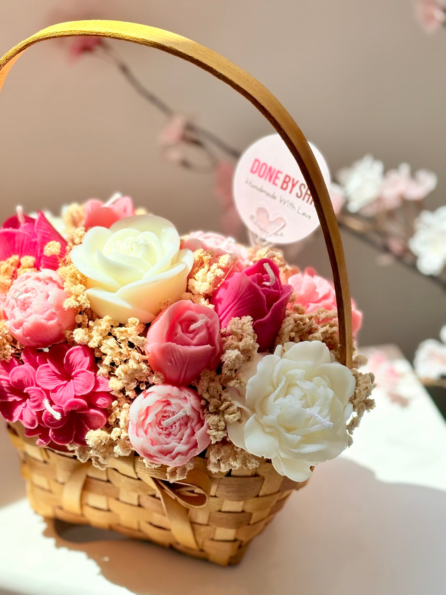 Candle bouquet basket