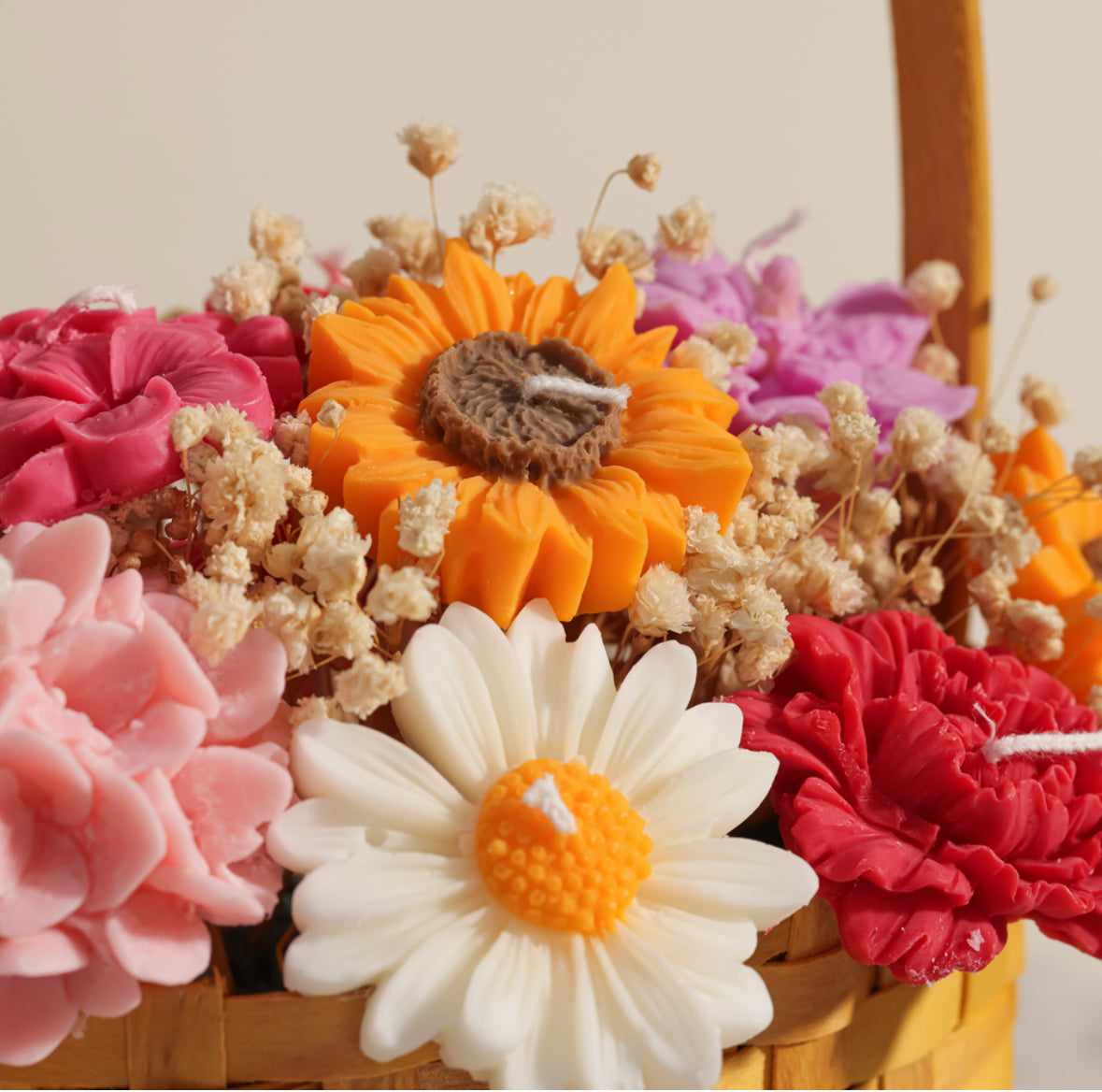 Candle bouquet basket