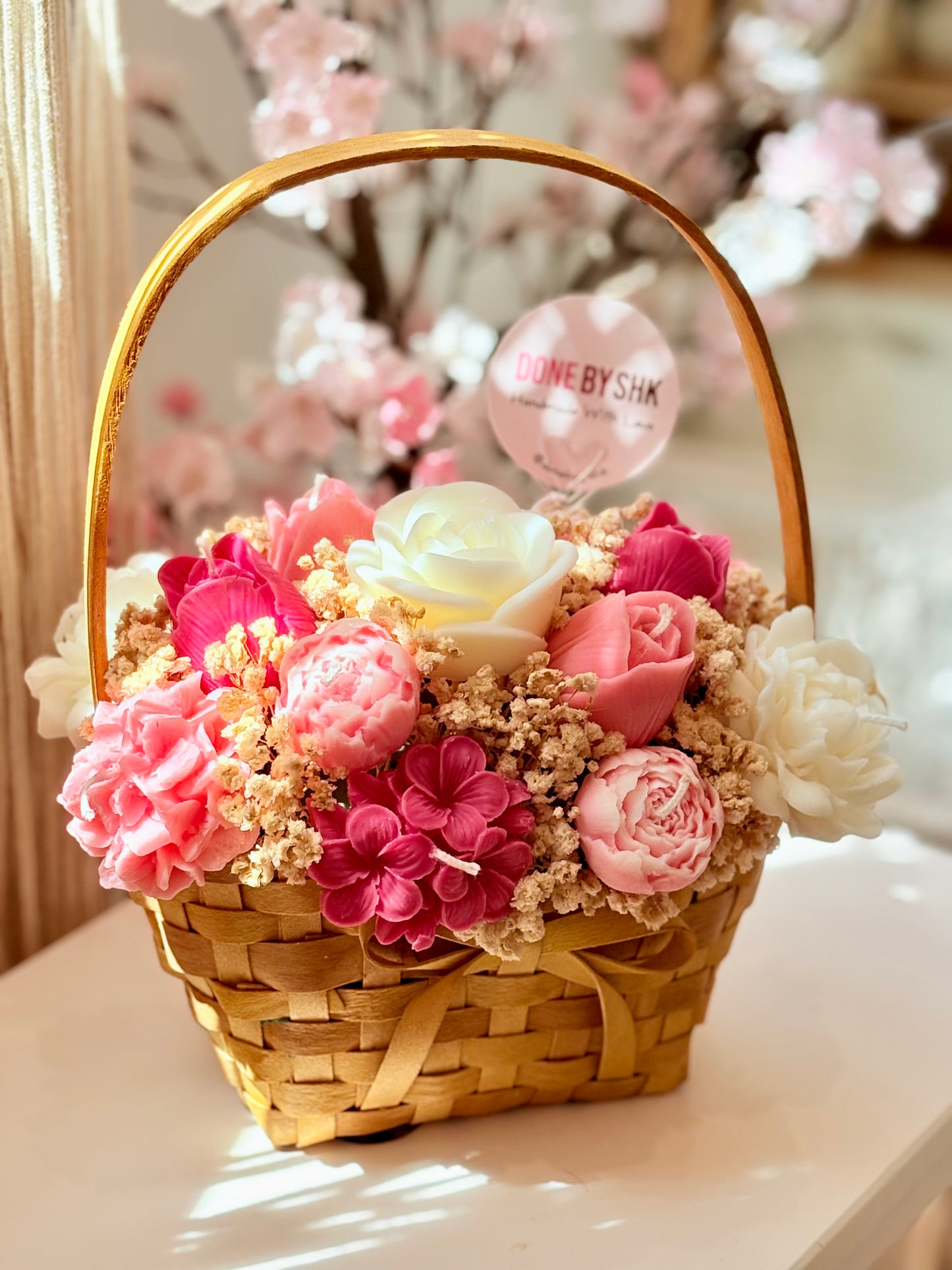 Candle bouquet basket