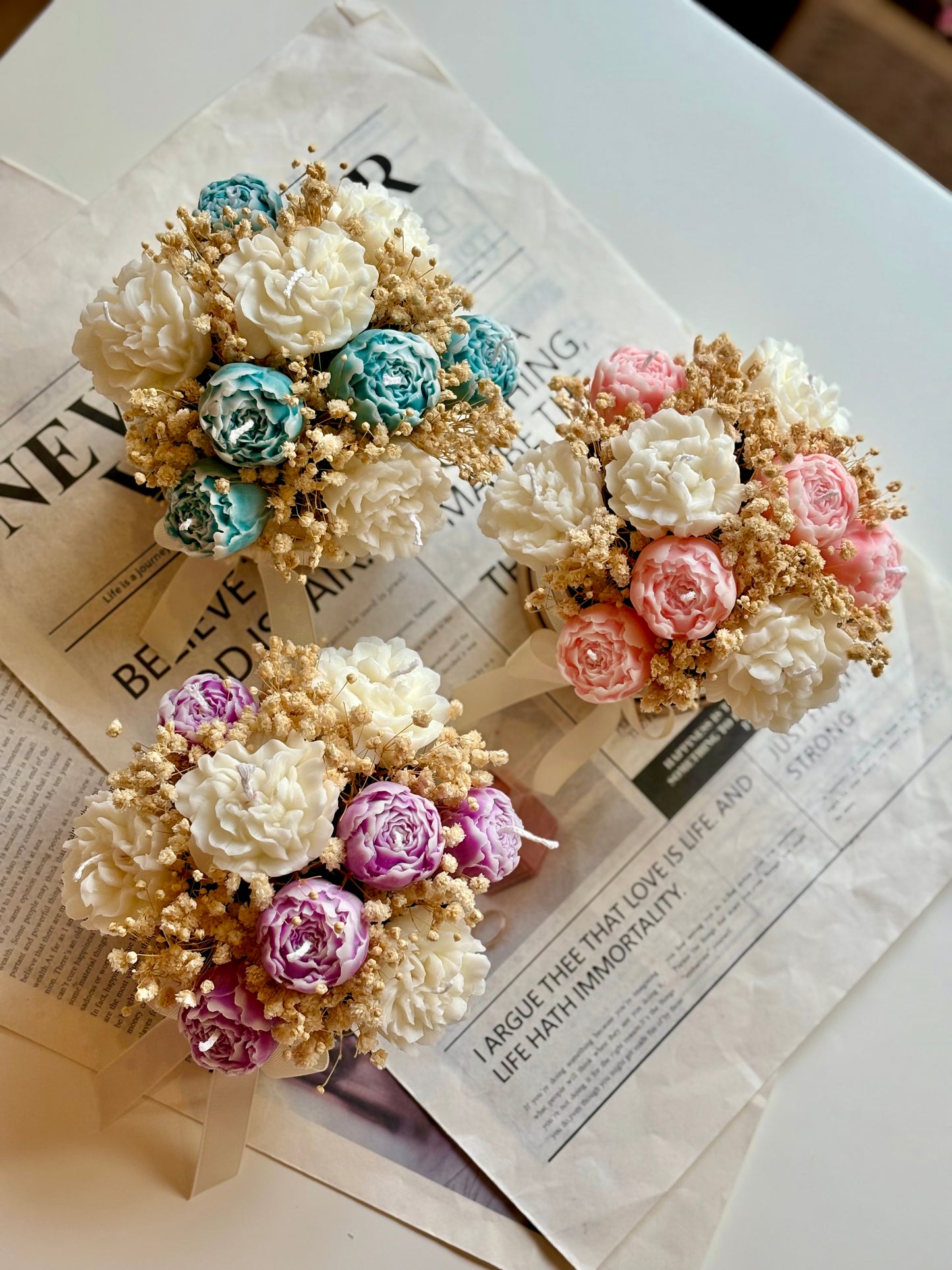 Candle flower bouquet