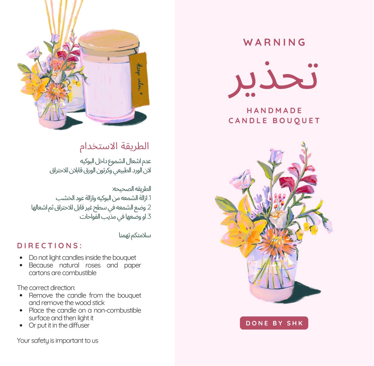 Gift candle bouquet basket