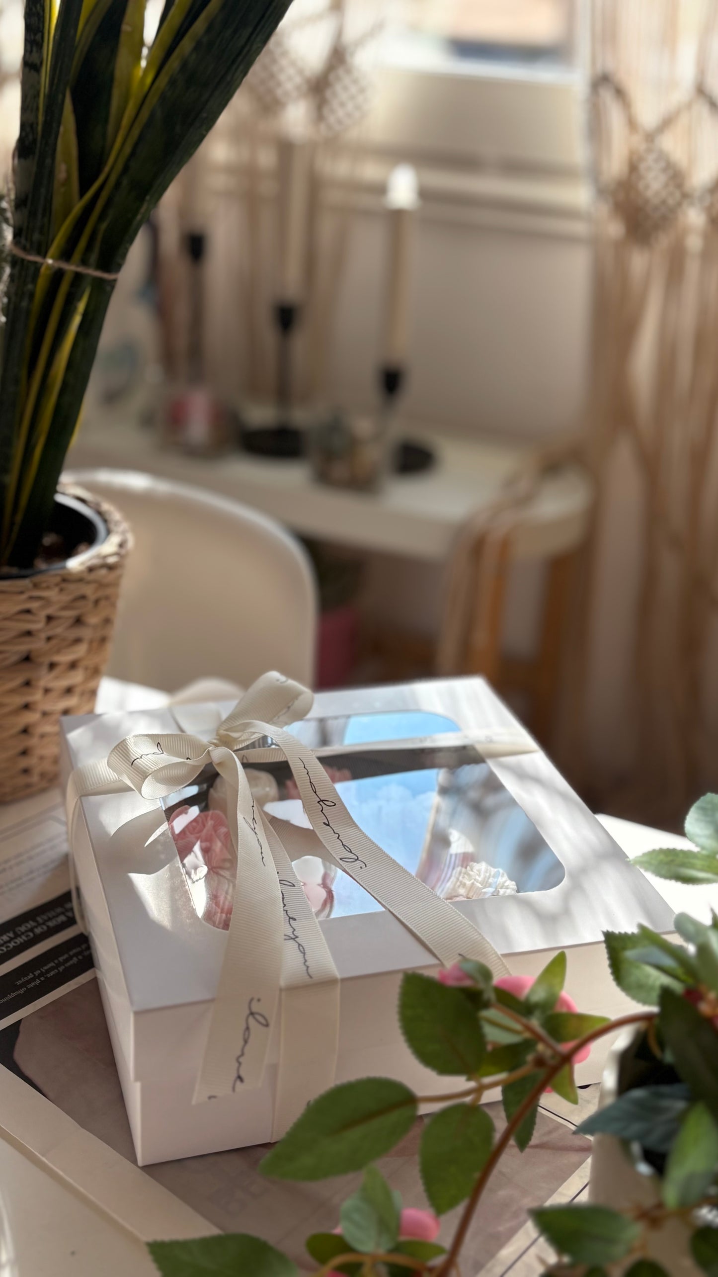 Floral butterfly candle
