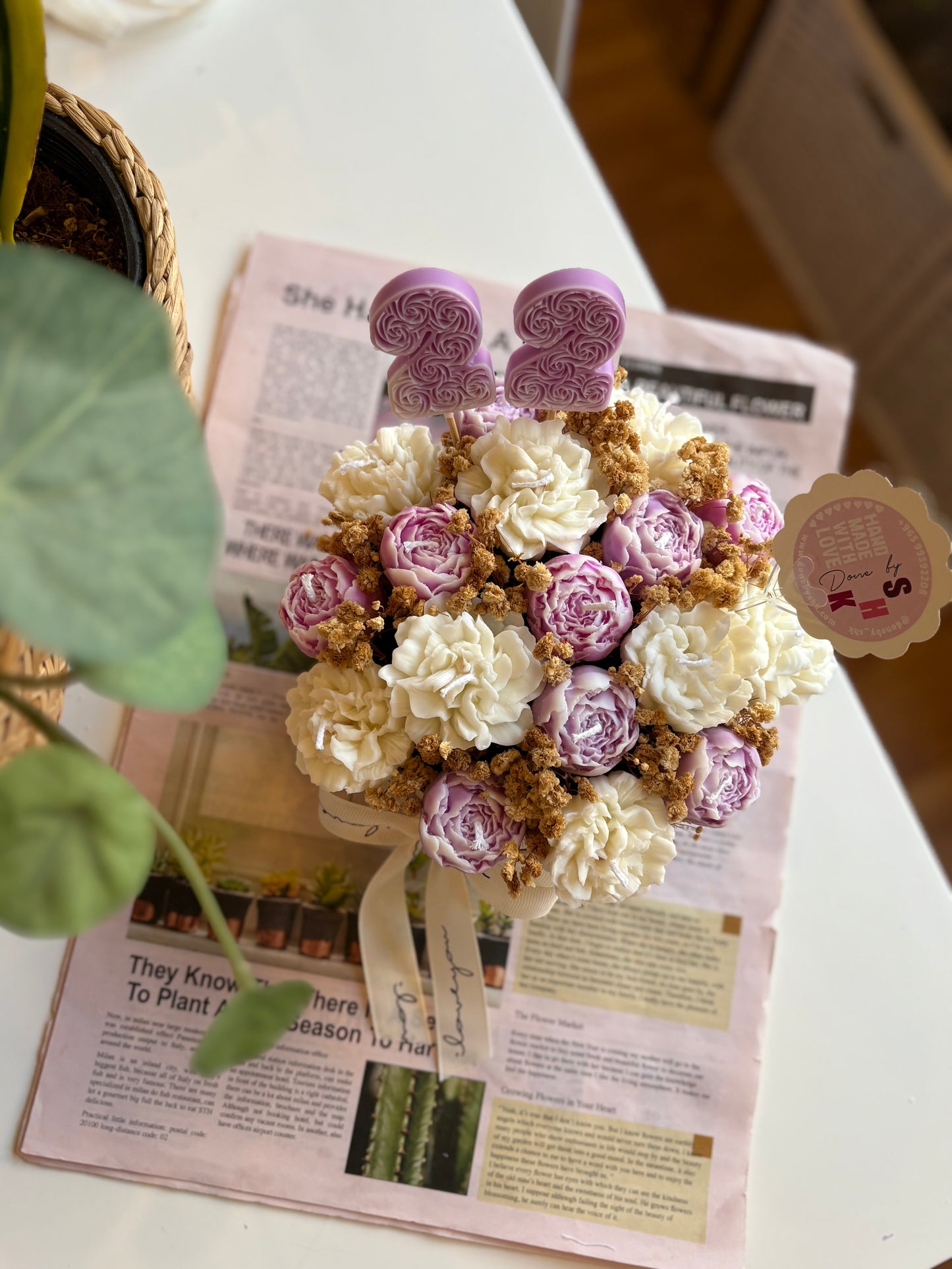 Candle flower bouquet