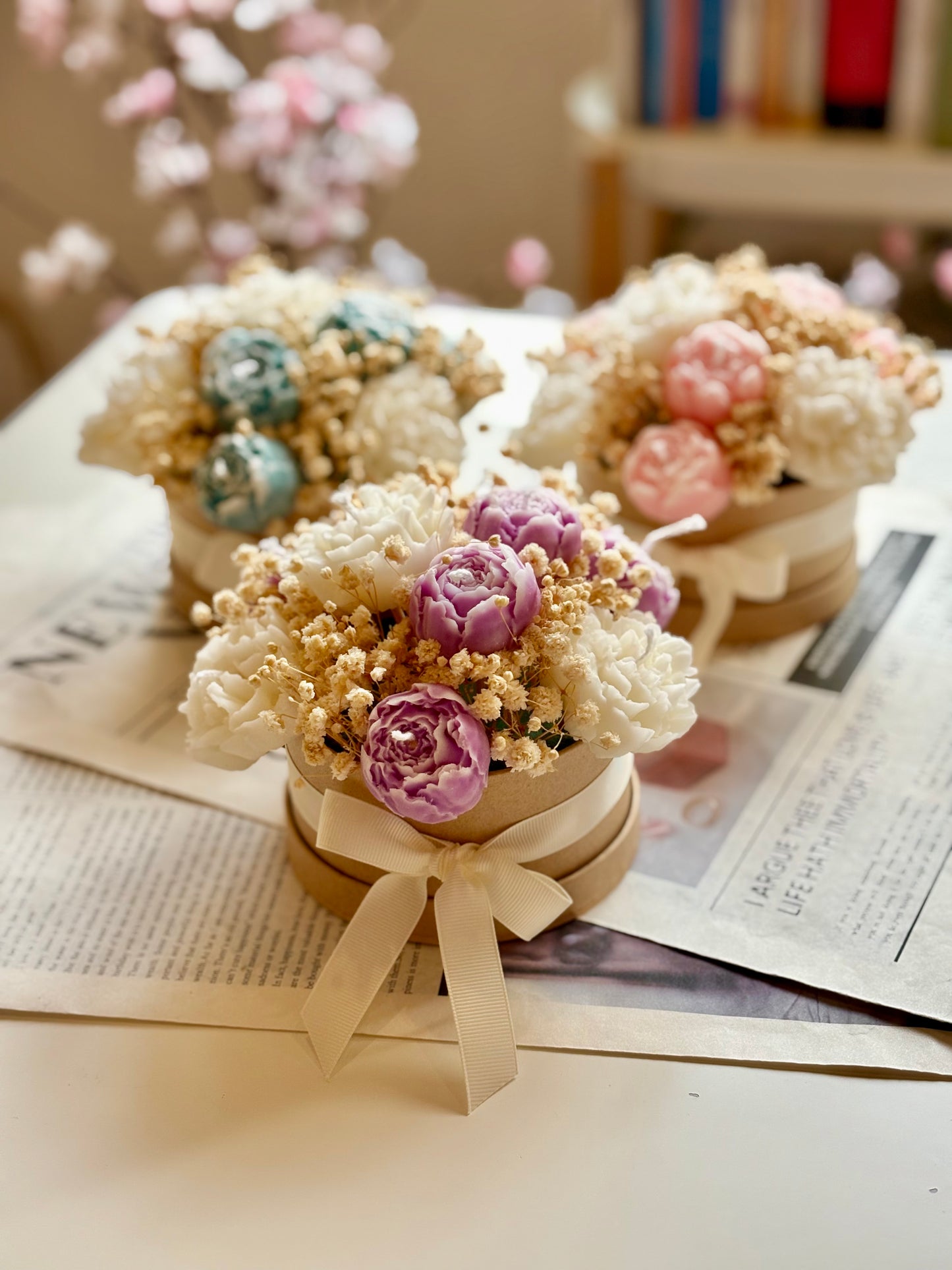 Candle flower bouquet