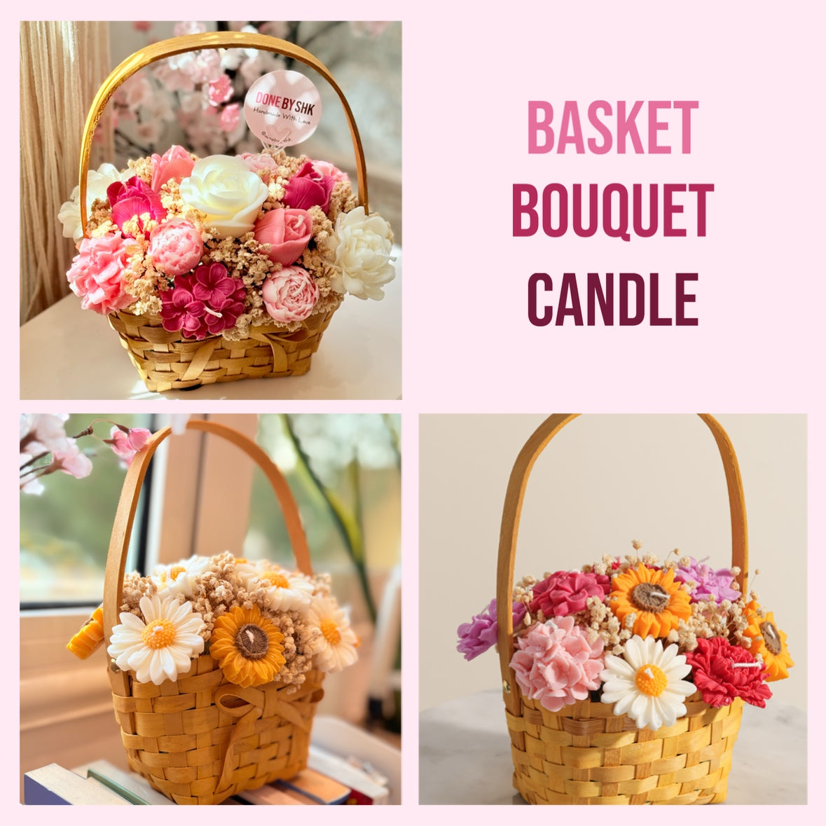 Candle bouquet basket