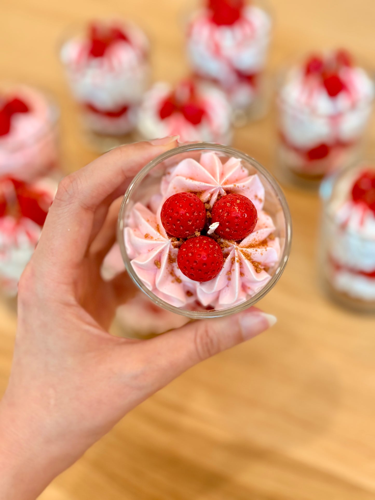 Strawberry cheesecake candle
