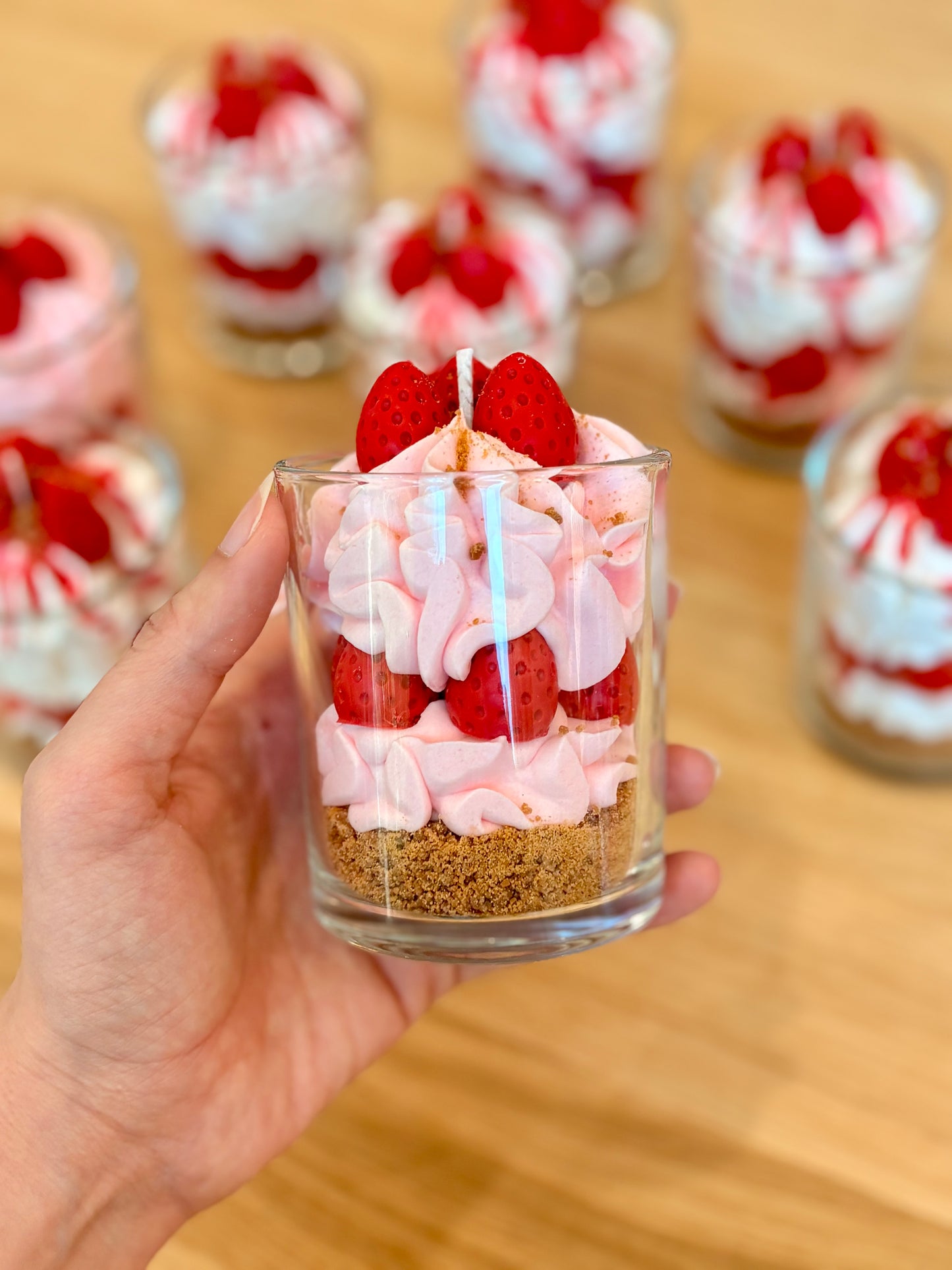 Strawberry cheesecake candle