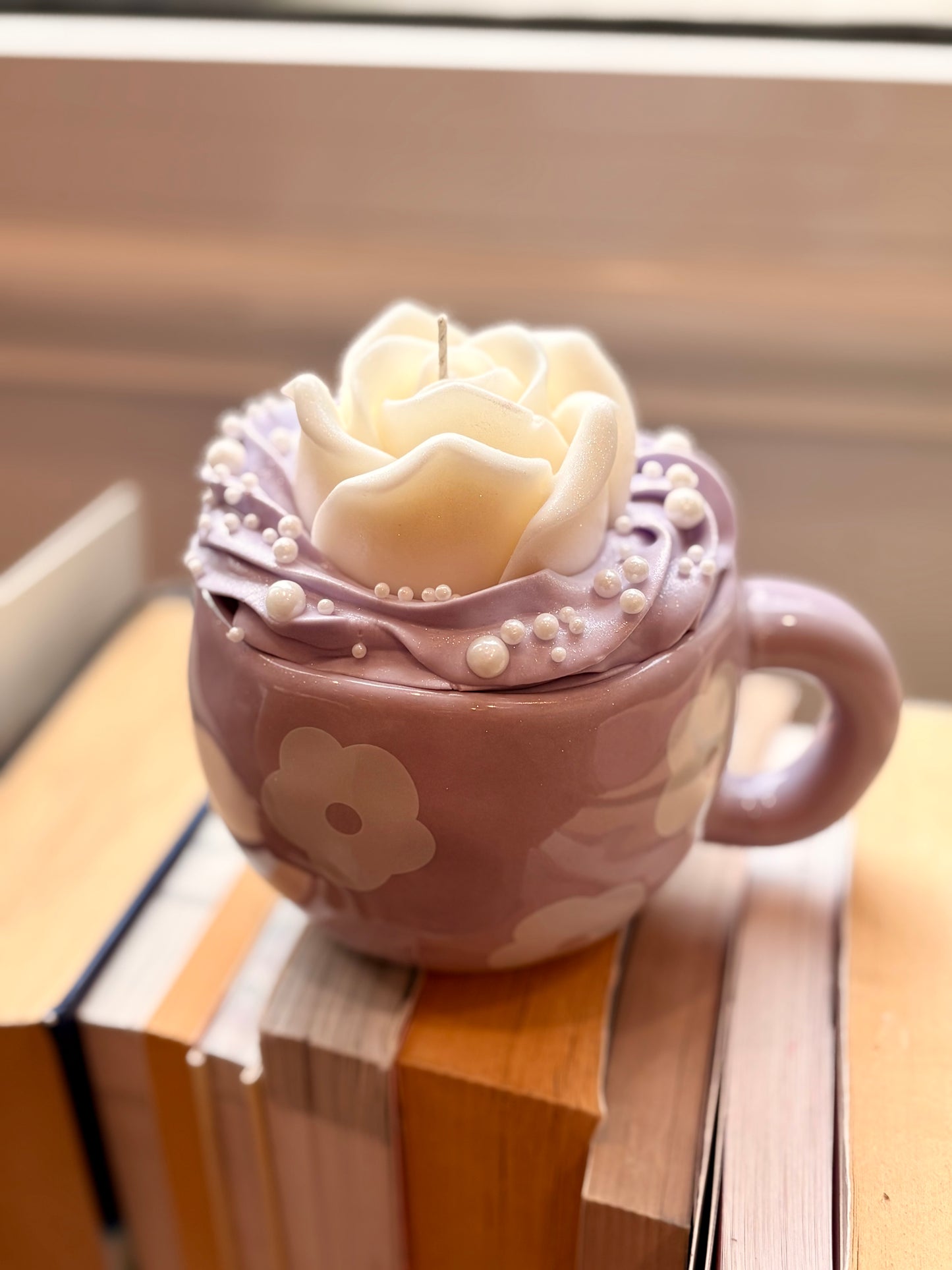 Purple flower mug