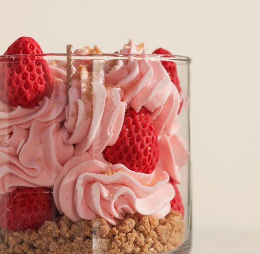 Strawberry cheesecake candle