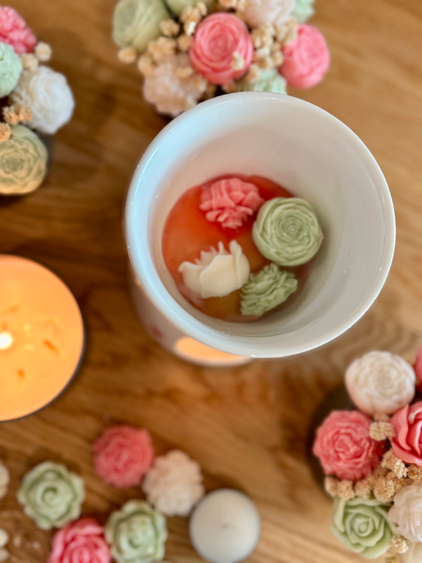 Floral bouquet candle