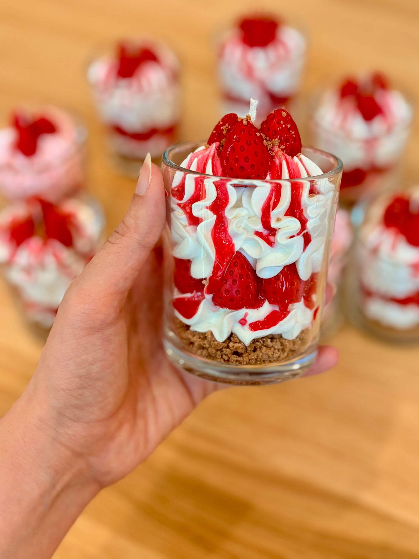 Strawberry cheesecake candle