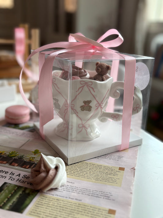 Teddy bear candle ice cream