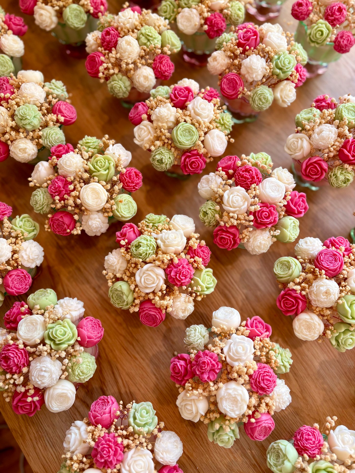 Glass candle bouquet
