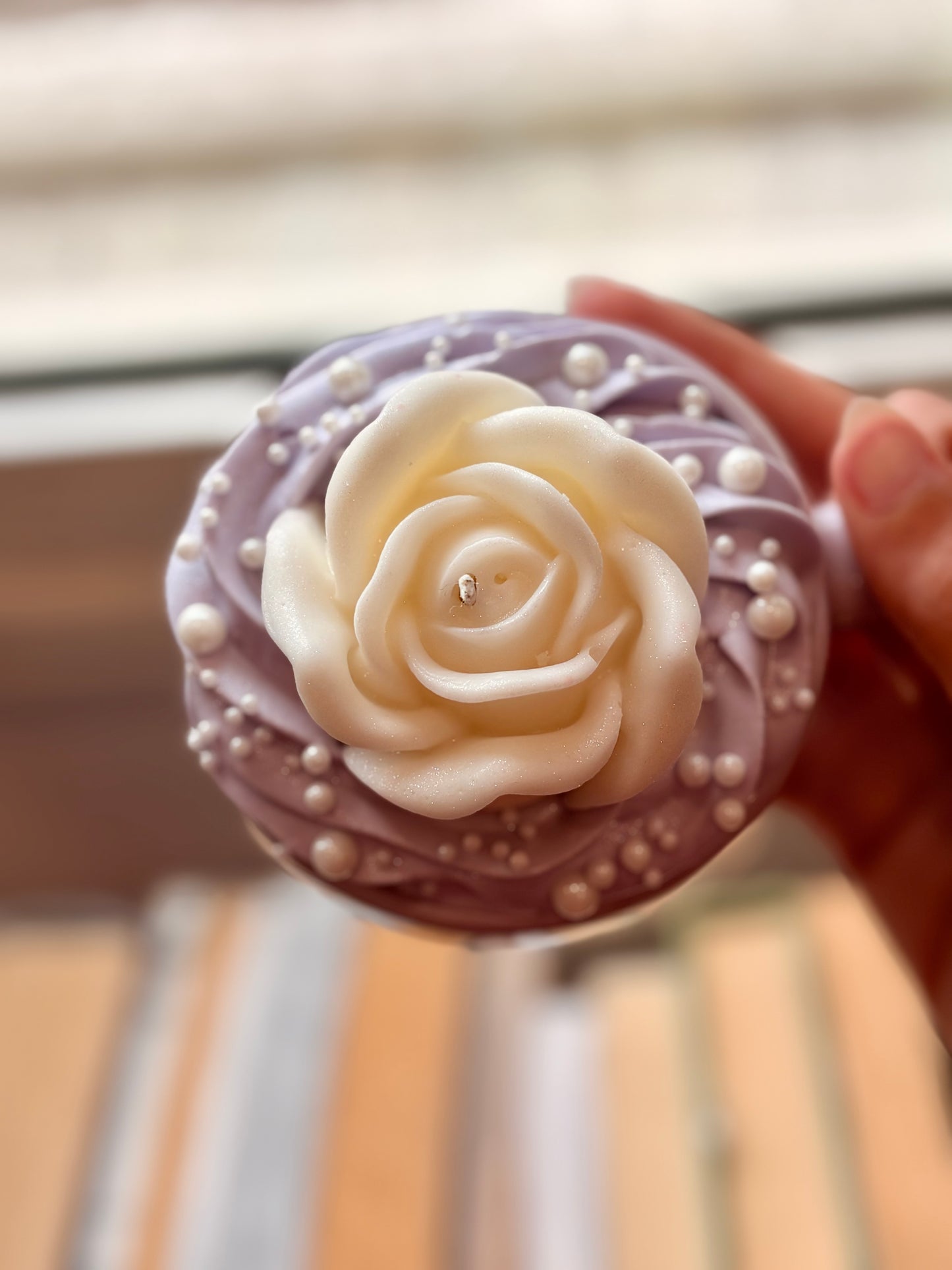 Purple flower mug