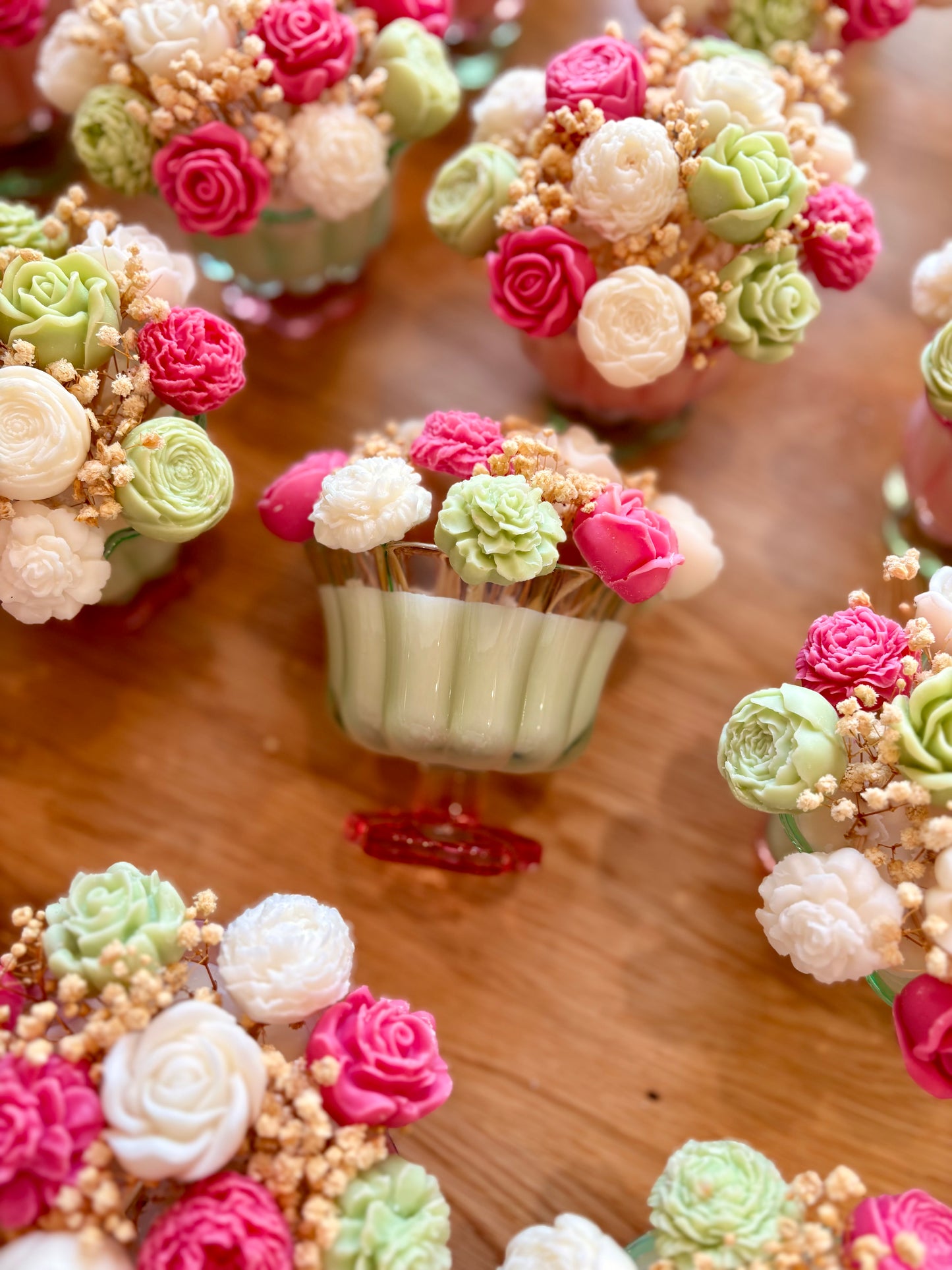 Glass candle bouquet
