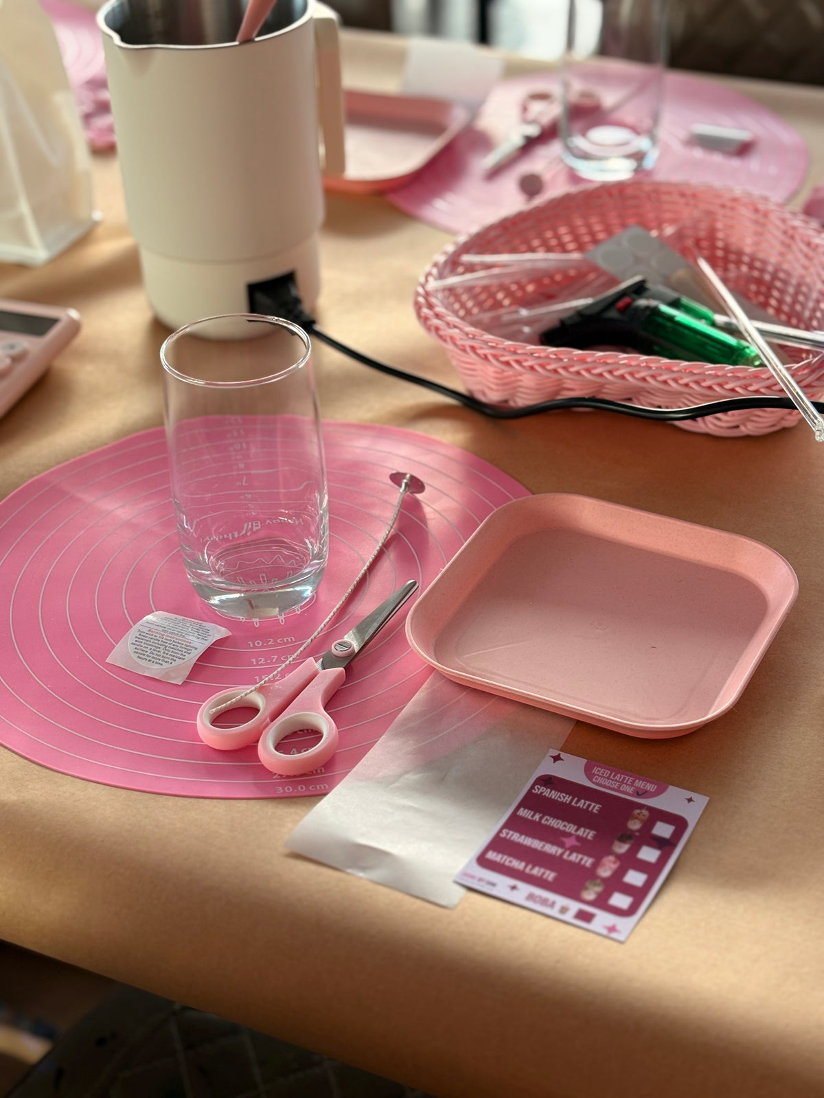 Iced latte candle workshop