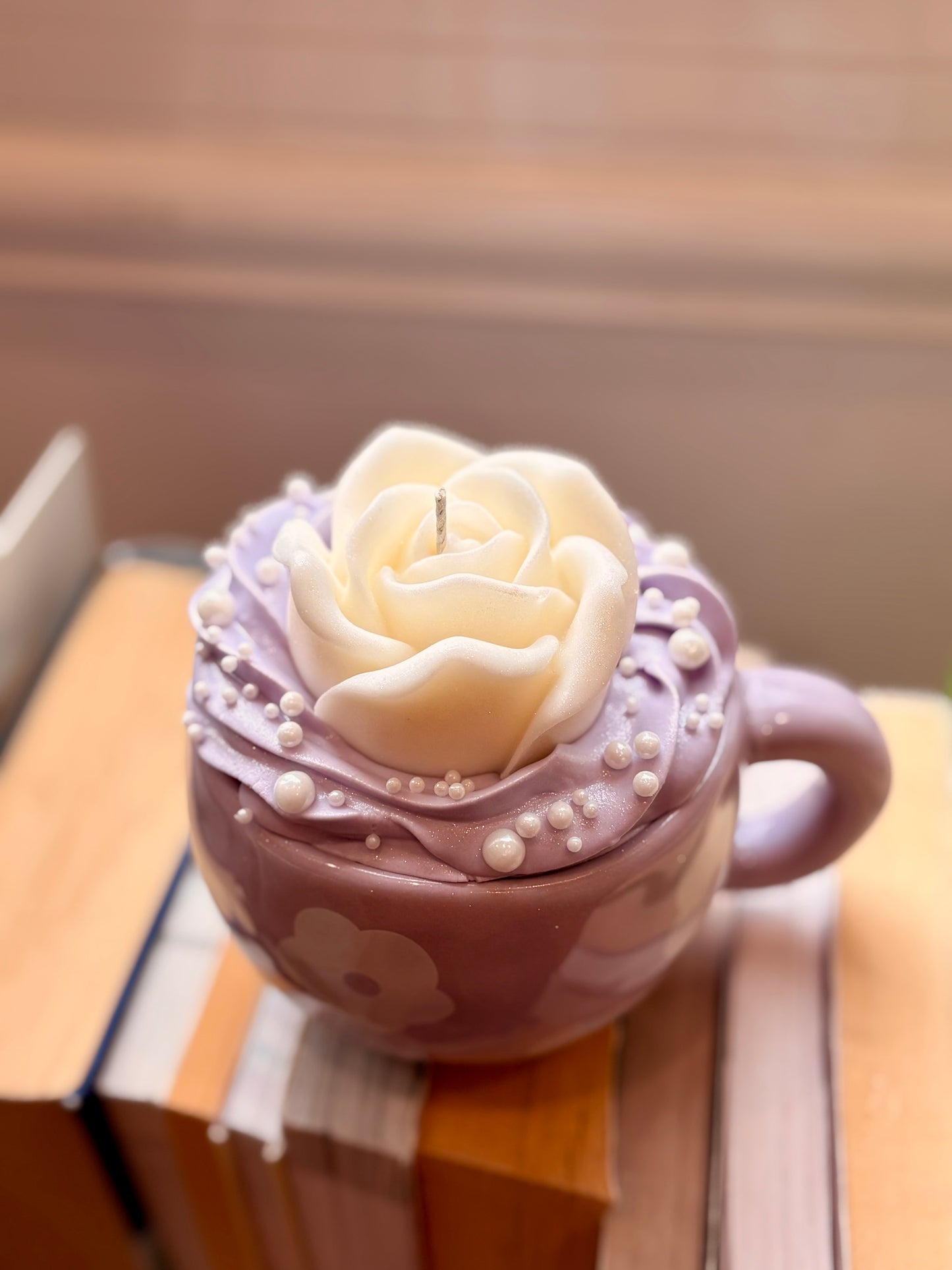 Purple flower mug