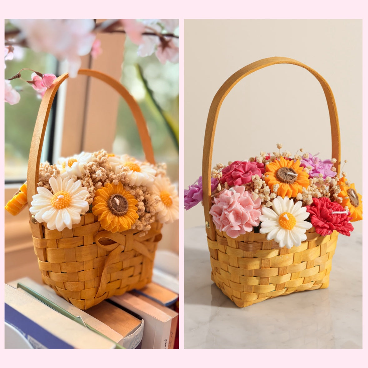 Candle bouquet basket