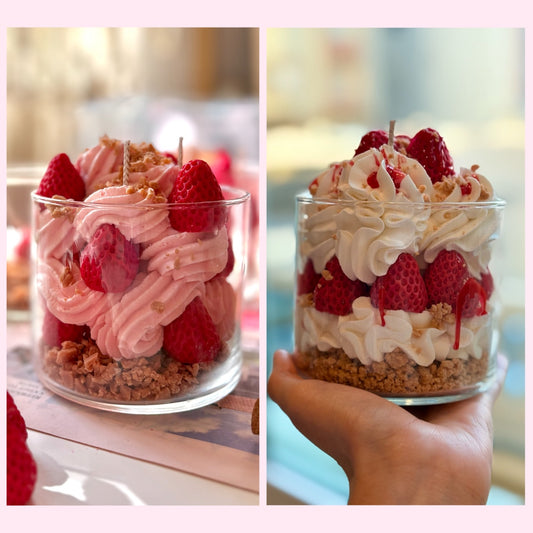 Strawberry cheesecake candle