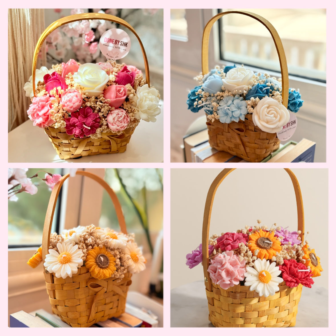 Candle bouquet basket