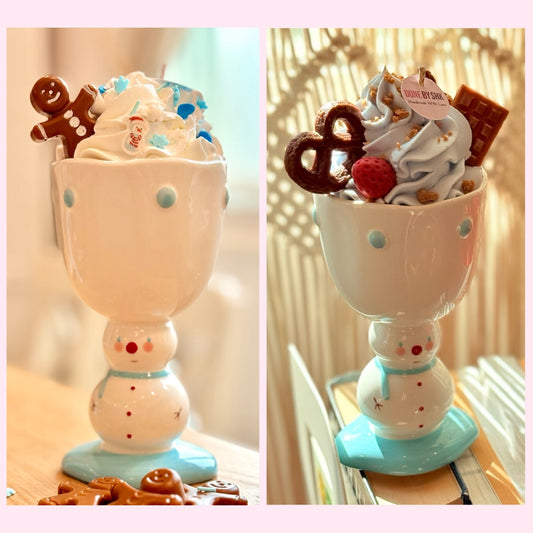 Whipped cream winter mug candle